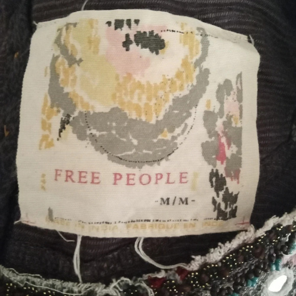 Free People Embroidered Embellished Cotton Blend Layered Tank Top Size Medium - Picture 4 of 5